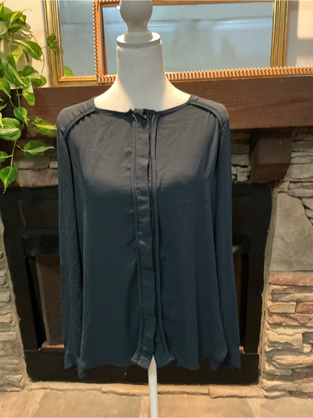LOFT Long-Sleeve Tie-Front Blouse
